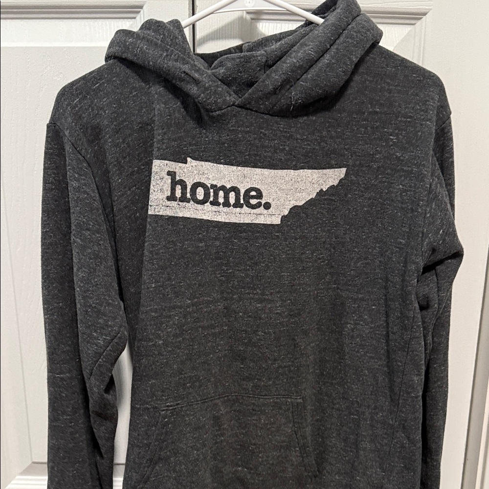 Gray Hoodie with 'Home' Graphic